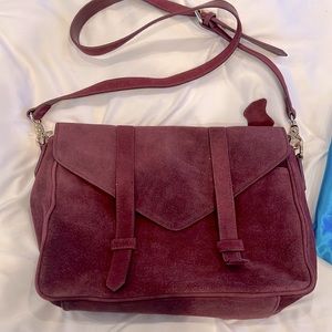 NWT Burgundy Suede Violetta Messenger Bag